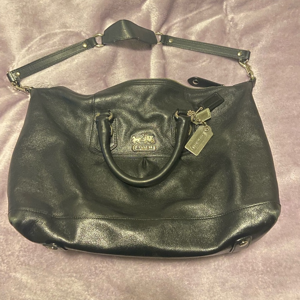 Coach Black Leather Shoulder Bag